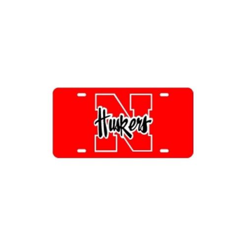 Nebraska huskers red laser license plate