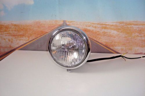 Headlight springer style usa harley chrome teardrop halogen bulb 5&#034; wiring a1