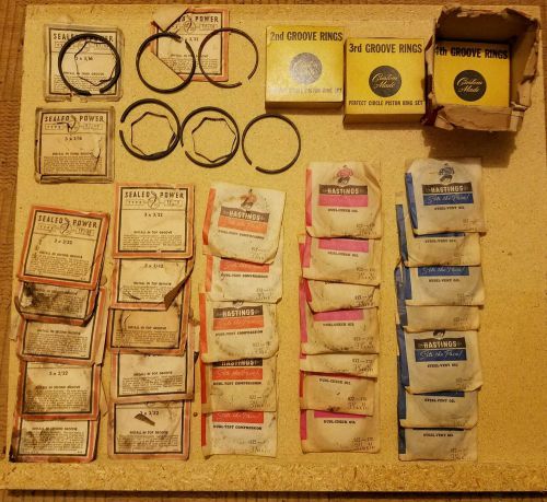 Huge lot of old car piston rings hastings 3 1/16 x 5/32 &amp; sealed power 3 x 3/32