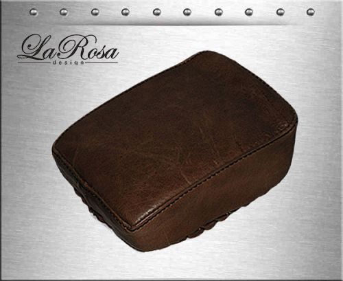 9&#034; la rosa rustic brown leather harley universal fitting rear pillion pad seat