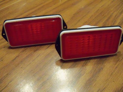 1969 mustang rear side marker light lens-pair red (new) lh/rh   by acp