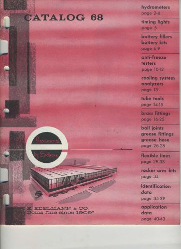 Vintage original e edelmann &amp; co catalog 68 hydrometers timing lights battery