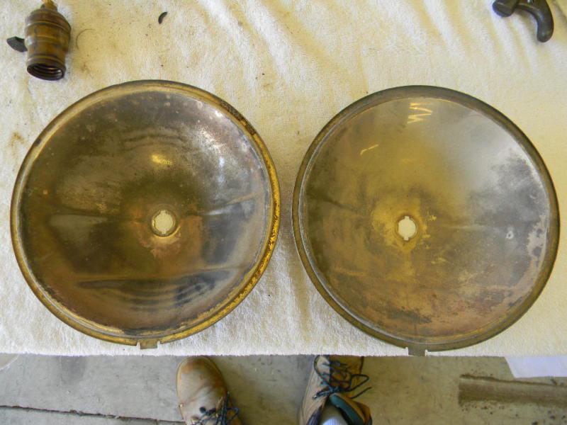 Vintage pair 20's / 30's headlight reflectors matched set