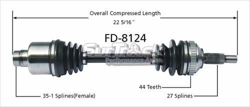 Surtrack perf axles fd-8124 cv half-shaft assembly-new cv axle shaft