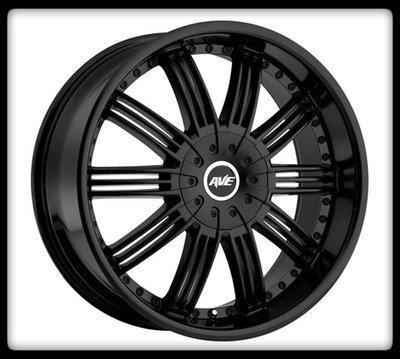 24" x 9.5" avenue a603 black wheels rims & 285-40-24 nitto terra grappler tires