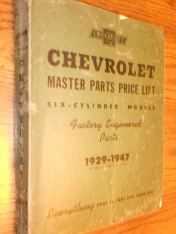 1929-1947 chevrolet car and truck parts book / catalog / original!!