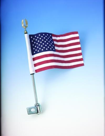 12" flag & pole with 1/2" clamp for goldwing gl1800 gl1500 gl1200 valkyrie star