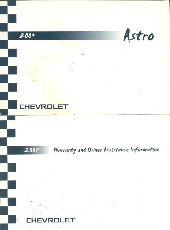 2004 chevrolet astro manual with warranty supplement no reserve! free shipping!
