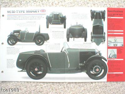 Mg m-type midget imp brochure: 1929,1930,1931,