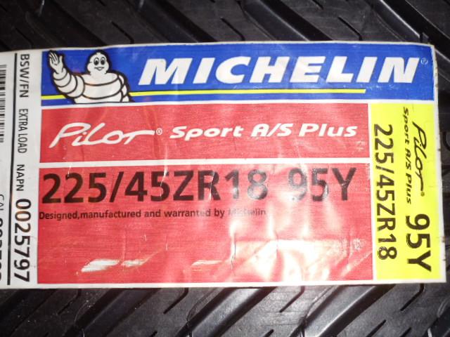 Michelin pilot sport a/s plus 225/45r18 tire