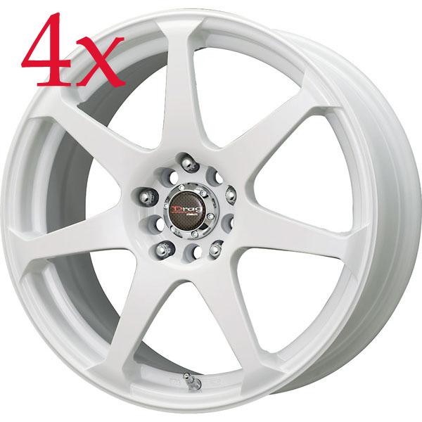 Drag wheels dr33 17x7.5 4x100 4x114 white rims neon mini cooper xb cube fit xa
