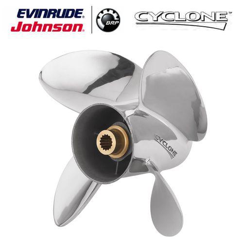 Johnson evinrude cyclone stainless steel 4 blade propeller 14.13 x 19p 0763942