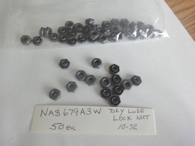 50ea nas679a3w dry lube 10-32  lock nuts 