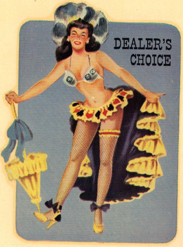 Vintage pinup water decal rat hot rod cheesecake burlesque dancer lady luck old