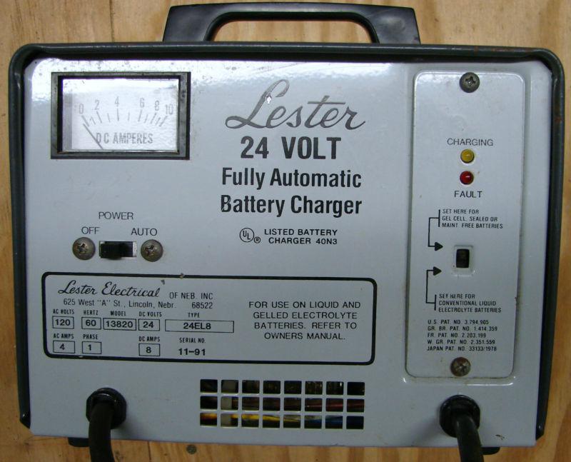 Lester 24 volt fully automatic battery charger liquid and gelled 