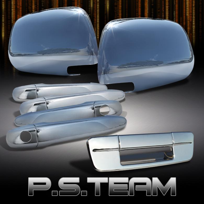 05-11 toyota tacoma chrome side mirror cover+door handle+tailgate handle trim