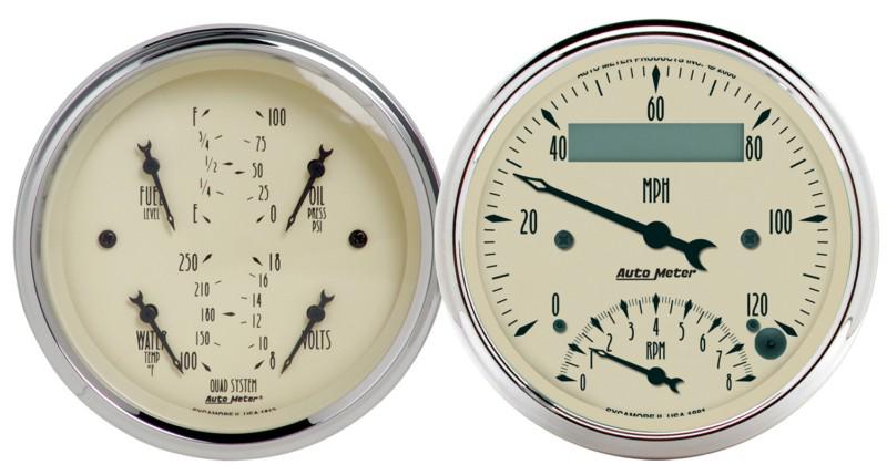 Auto meter 1820 antique beige; quad gauge/tach/speedo kit
