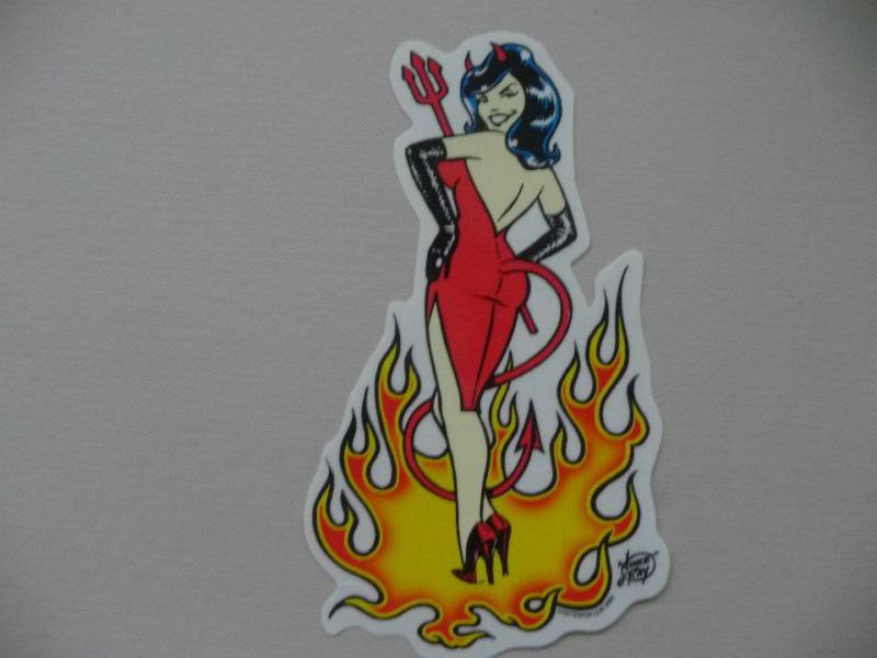 Vince ray devil girl flames red mini dress sticker decal pp16