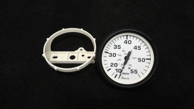(fits 3.4" hole) speedometer gauge #32909/se9473 faria euro white style 55mph #5