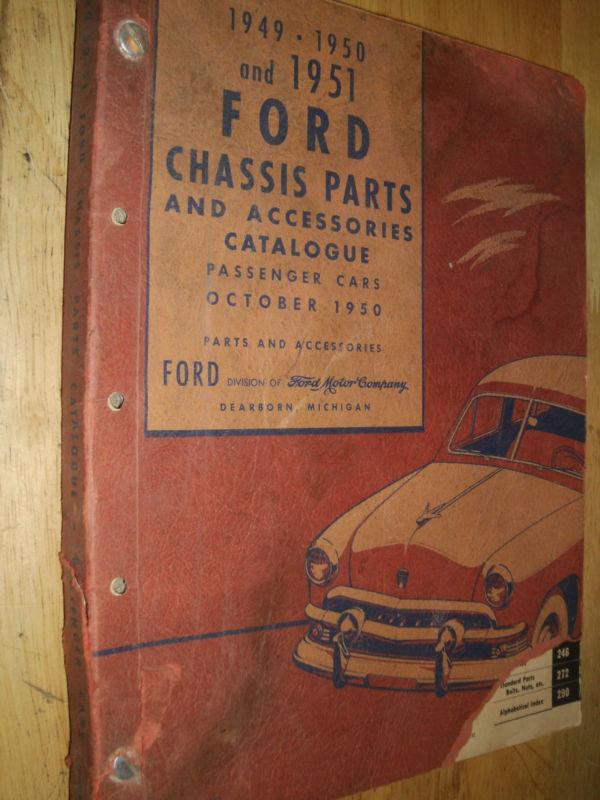 1949-1951 ford chassis parts & accessories catalog / parts book / manual/ orig 