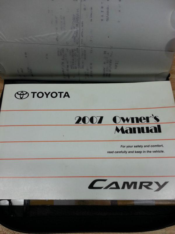 2007 toyota camry owners manual packet, leather case