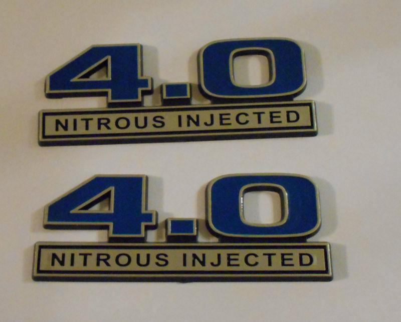 4.0 nitrous injected blue emblems new  pair emblem