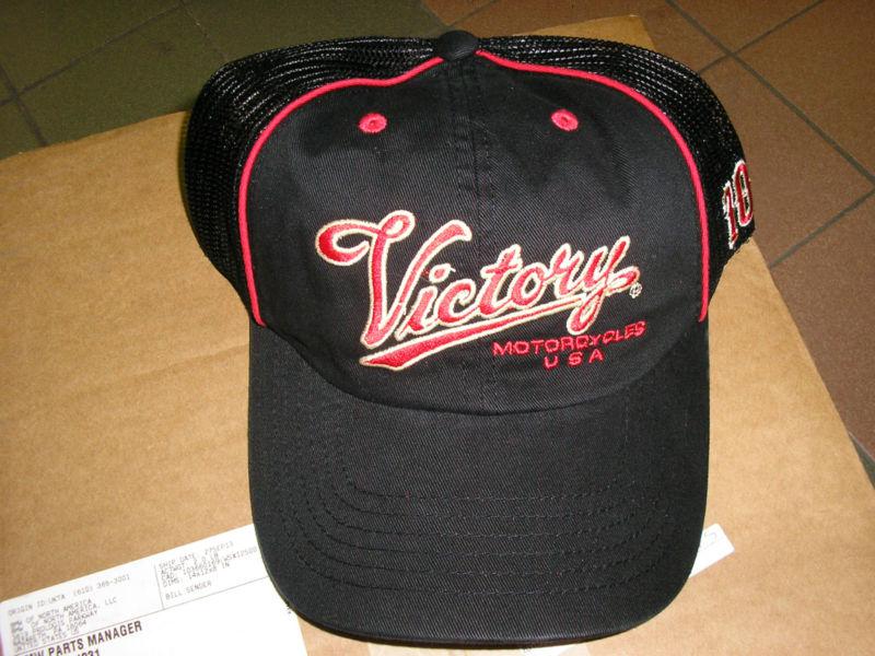 Victory motorcycles classic 106 trucker hat snapback  red and black