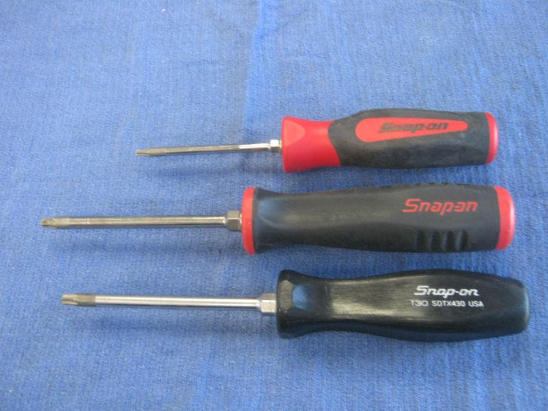 Snap on torx screwdrivers 3pcs t15, t27, t30
