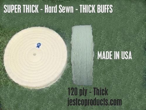 Super buffing wheel 8" sewn 120 ply - extra thick mag