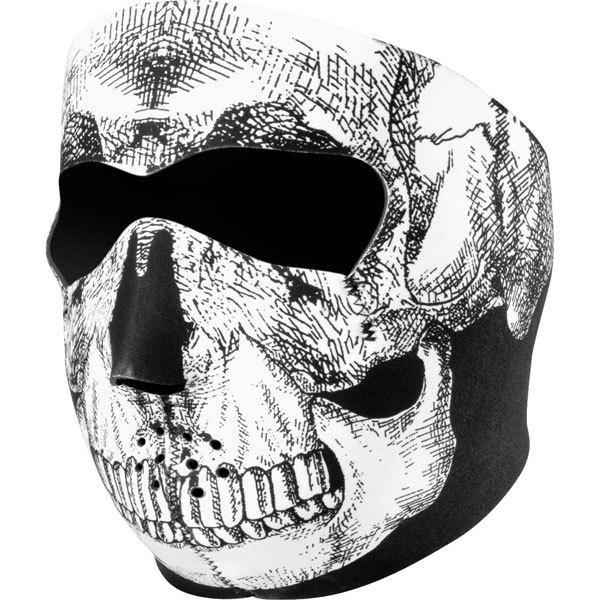 Black/white skull zan headgear black & white skull face neoprene full face mask