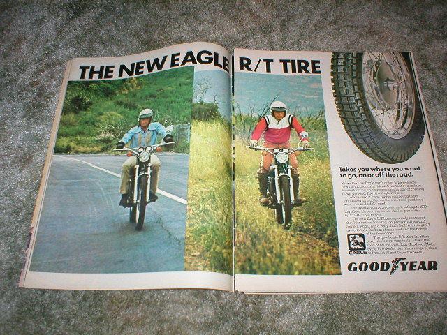 1973 yamaha 250 dt3 enduro cycle picture  ad original for good year tires