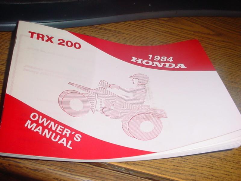 Original 1984 honda trx200 atv  owners manual