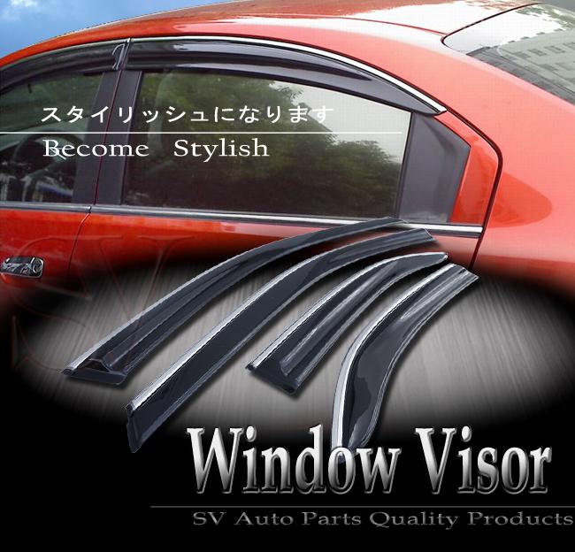 Toyota camry 02-06 jdm+chrome smoke window vents visor wind deflector sun shade