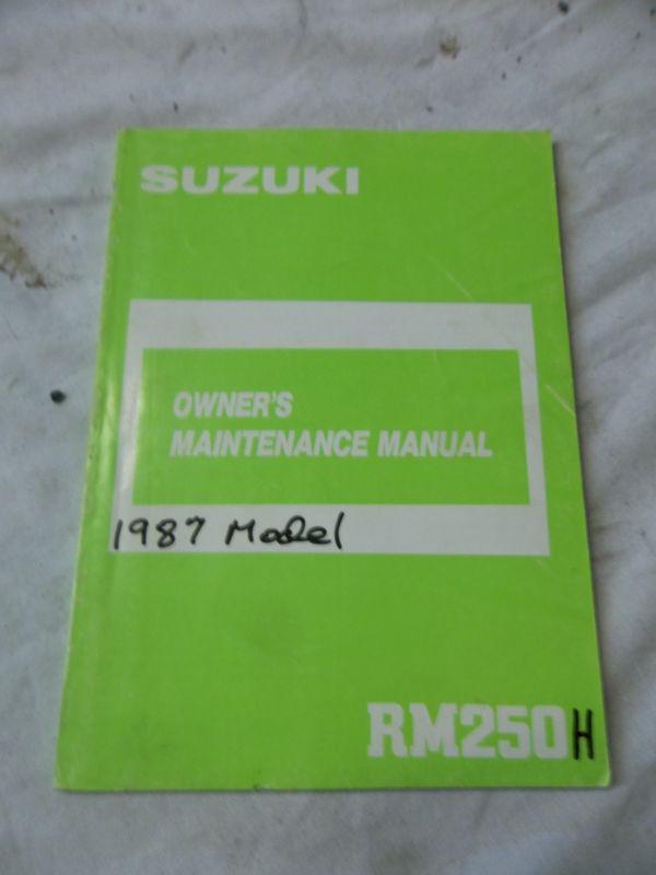 Used 1987 suzuki rm250 rm 0250 rm250h mx oem owners maintenance manual *b03h