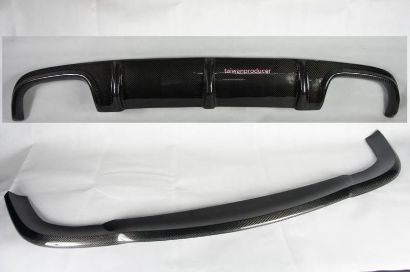 W211 mercedes benz e55 amg carbon fiber front bumper lip spoiler + rear diffuser