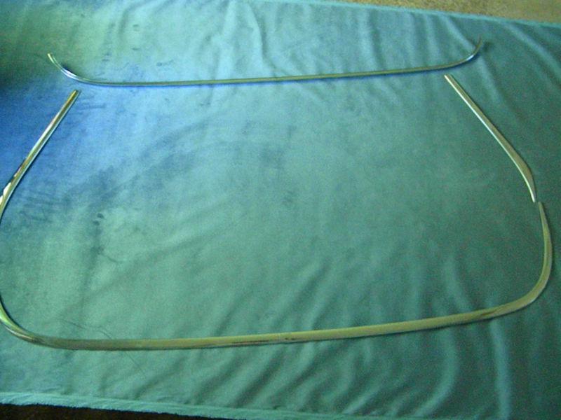 1959 cadillac  back glass window moulding trim complete,,4 dr 6 window