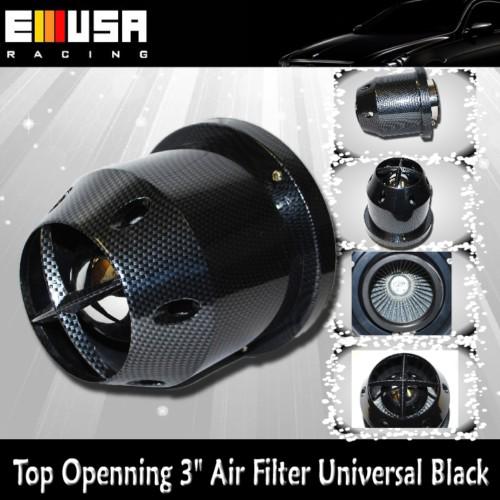 Top opening 3" air filter universal black supra mustang nissan 240sx s13 s14 gtr