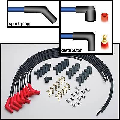 Mallory 703 spark plug wires pro wire 8mm black 45 degree boots universal v8 set