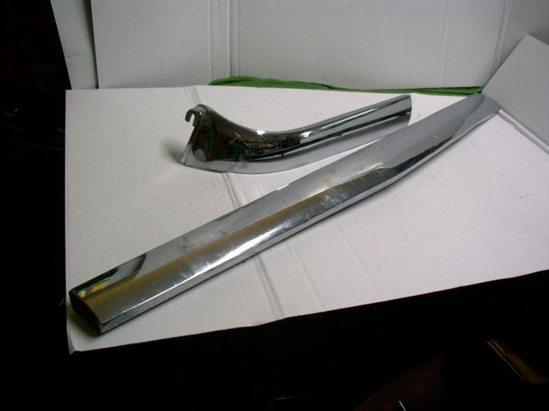 1958 chevrolet hood chrome bar and left fender chrome trim l@@k!