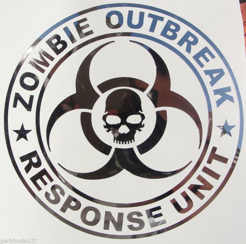 Zombie outbreak response unit decal 12"- apocalypse hunter vehicle team sticker
