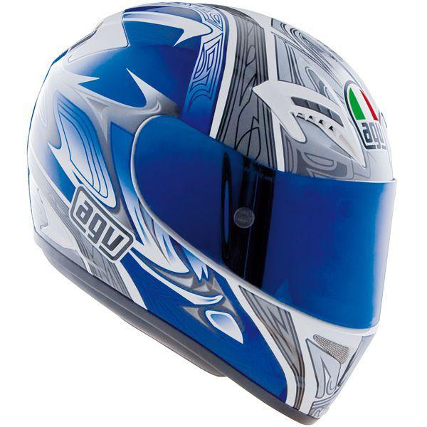 Agv t-2 white blue full face street helmet new xxxl 3x-large