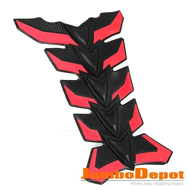 1x black red motorcycle sport fuel gas tank 3d rubber protector pad for kawasaki