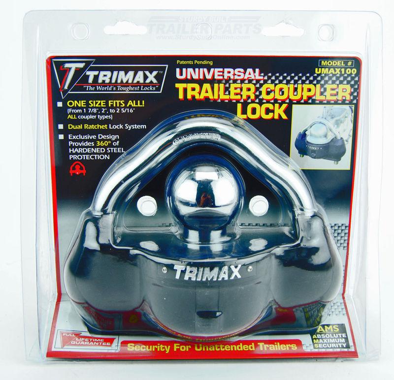 Trailer coupler lock by trimax  from 1 7/8 - 2 5/16 sizes