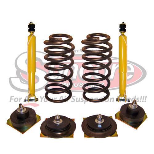 Rear suspension air bag to coil spring conversion with shocks kit