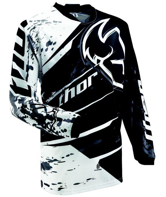 Thor 2013 phase splatter black mx motorcross atv jersey xl x-large new