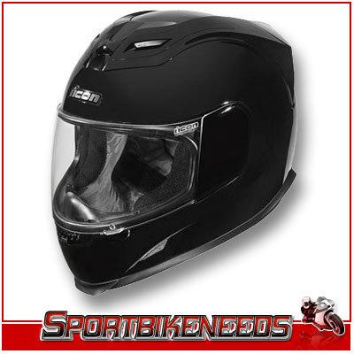 Icon airframe solid gloss black helmet new small sm s