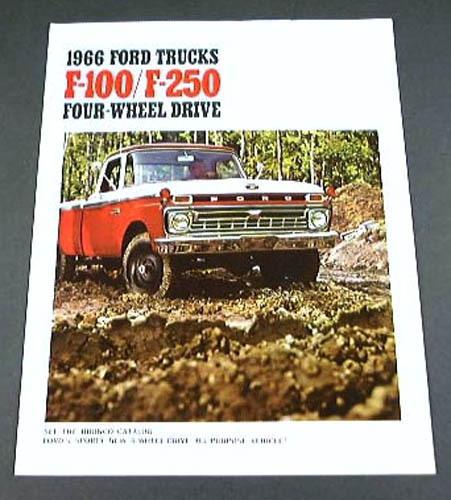 1966 66 ford 4x4 f100 f250 pickup truck brochure 4-wheel drive f-100 f-250