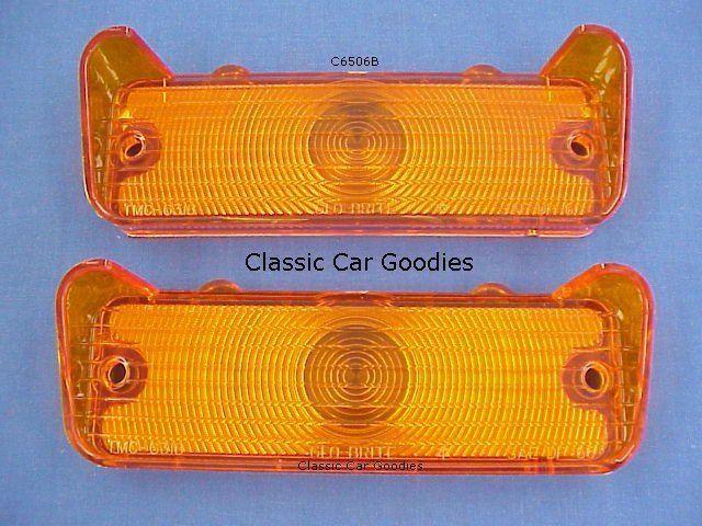 1966 chevy impala amber park light lenses (2) new!