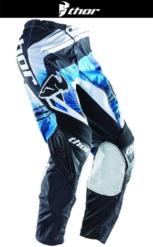 Thor phase swipe blue black white sizes 28-44 dirt bike pants motocross mx atv