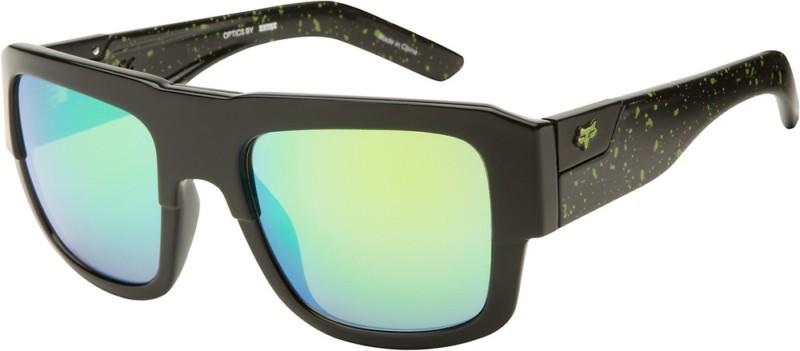 Fox the decorum sunglasses polished black pestilence frame green spark motocross